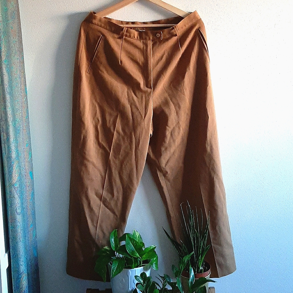 Pleated camel vintage pants trousers high rise